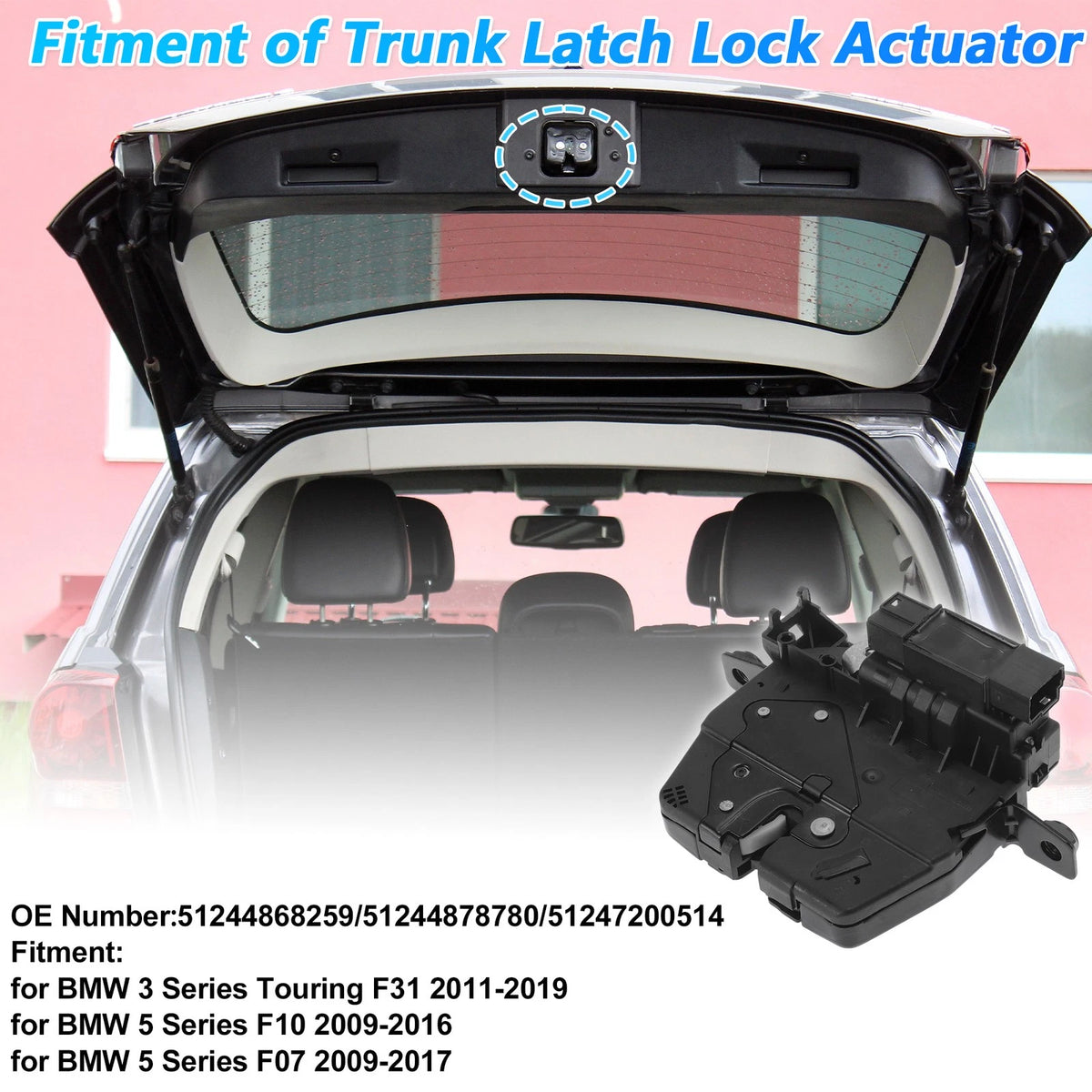 Rear Trunk Latch Actuator for BMW 3 Series Touring F31 (2011-2019)