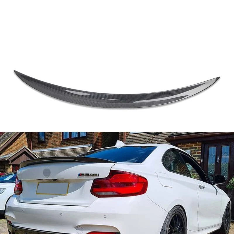 Real Carbon Fiber Rear Trunk Spoiler Wing Lip For 2015-2023 BMW M2 F87 P-style