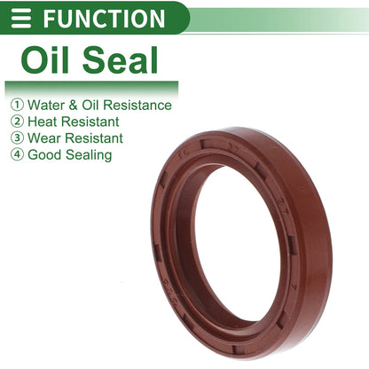 Oil Seal 27x37x7mm Brown 5 Pcs FKM Rubber for Make Model