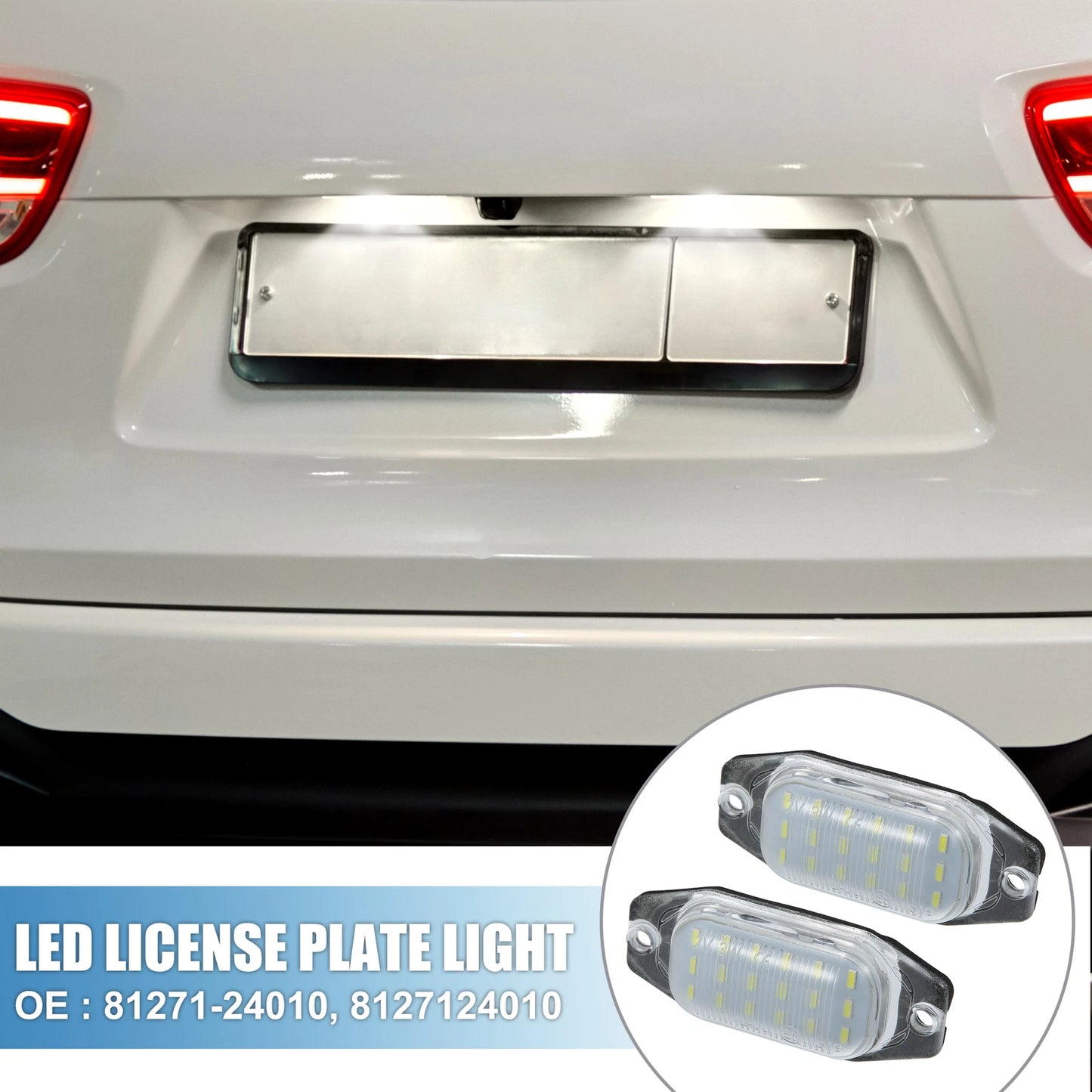 2 x White LED License Plate Lights for Toyota 4Runner (1989-1992)