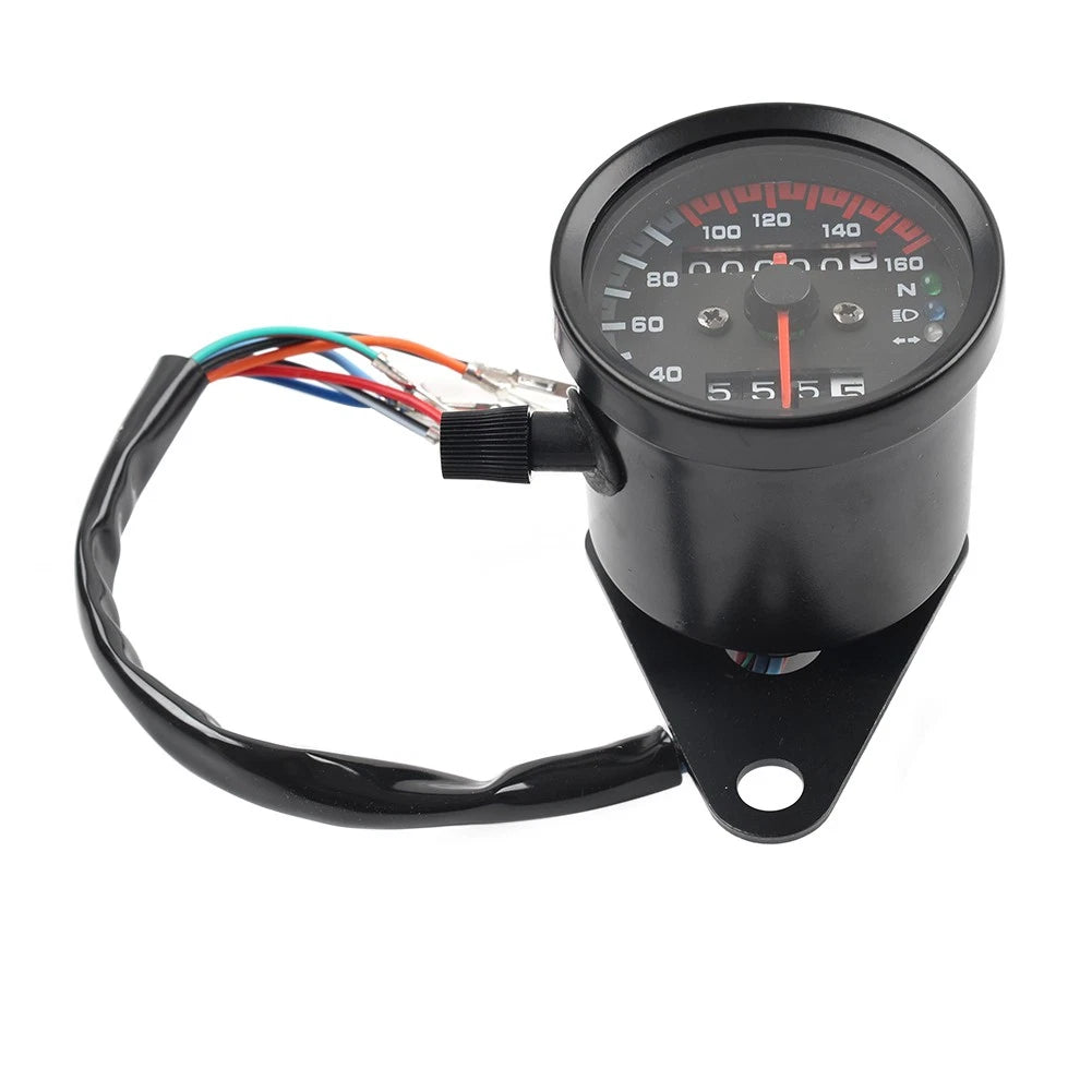 Mini Speedometer Odometer Gauge w/ Indicator Light for Motorcycle Universal