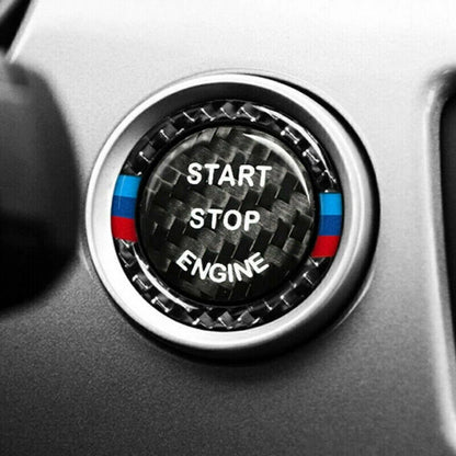Carbon Fiber Engine Start Stop Button Ring for BMW E90 E92 E93 (2007-2013)