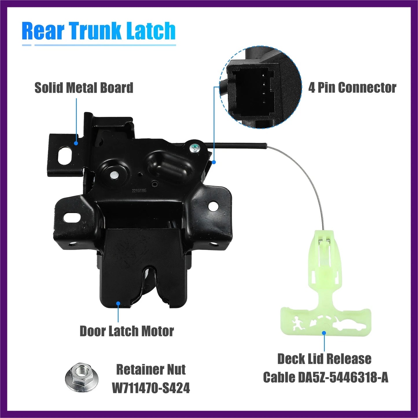 Rear Trunk Latch Lock Actuator for Ford Mustang Coupe (2010-2014)