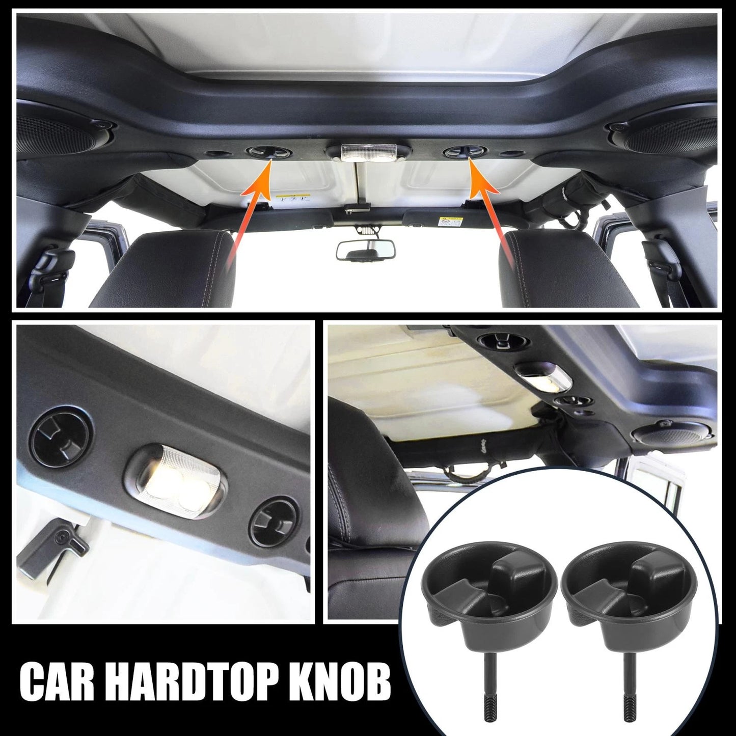 Hardtop Freedom Top Panel Mounting Knob Screws for Jeep Wrangler (2007-2019)
