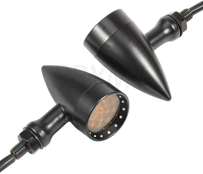 LED Chrome Bullet Amber Turn Signal Lights for Harley XL (2004-2023)