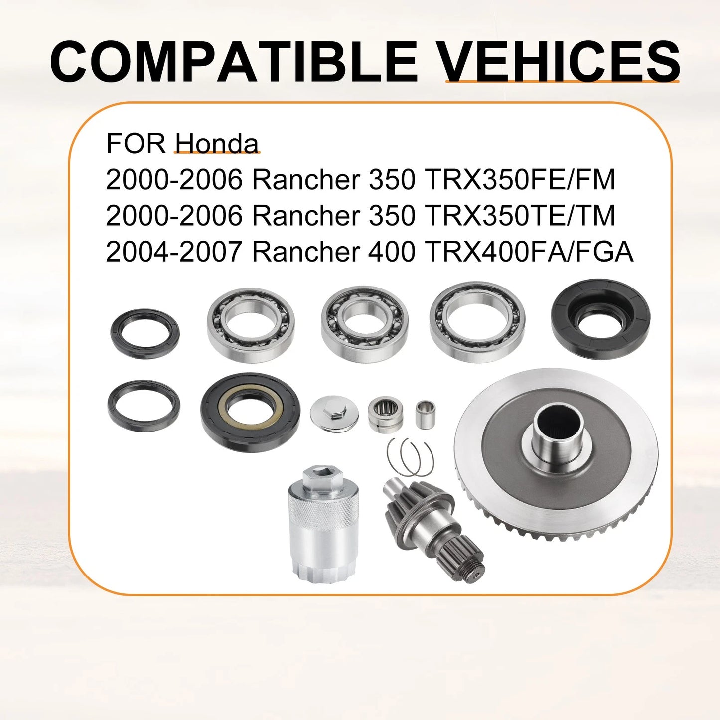 Final Drive Pinion Ring Gear Kit for Honda Rancher TRX400 FA/FGA 4x4 04-07