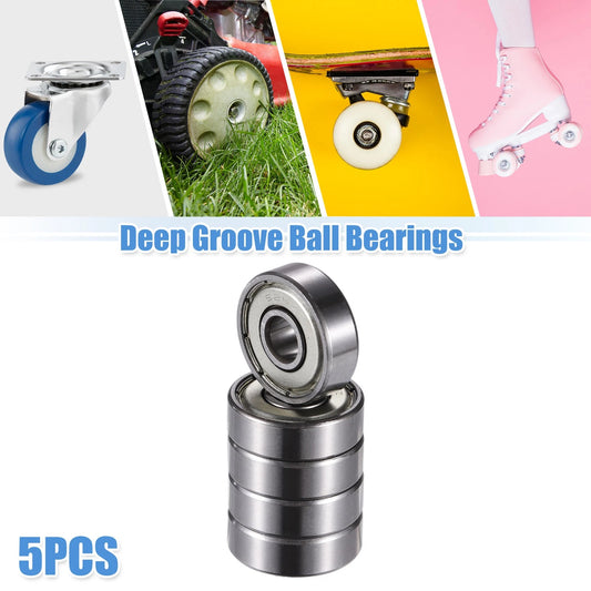 5pcs 6x19x6mm Deep Groove Ball Bearings with Double Metal Shield for Machinery