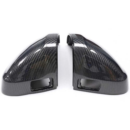 Carbon Fiber Side Mirror Cover Caps Replace for Audi A4 B9 17-23 w/ Lane Assist