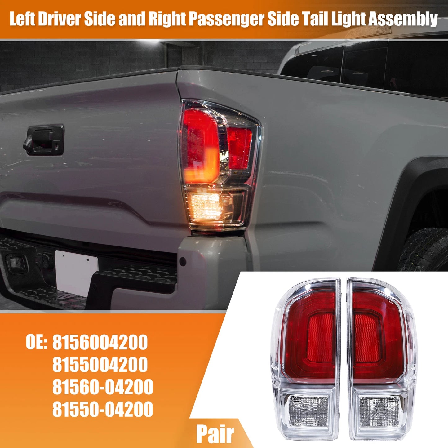 Left Right Tail Light Assembly for Toyota Tacoma (2005-2023)