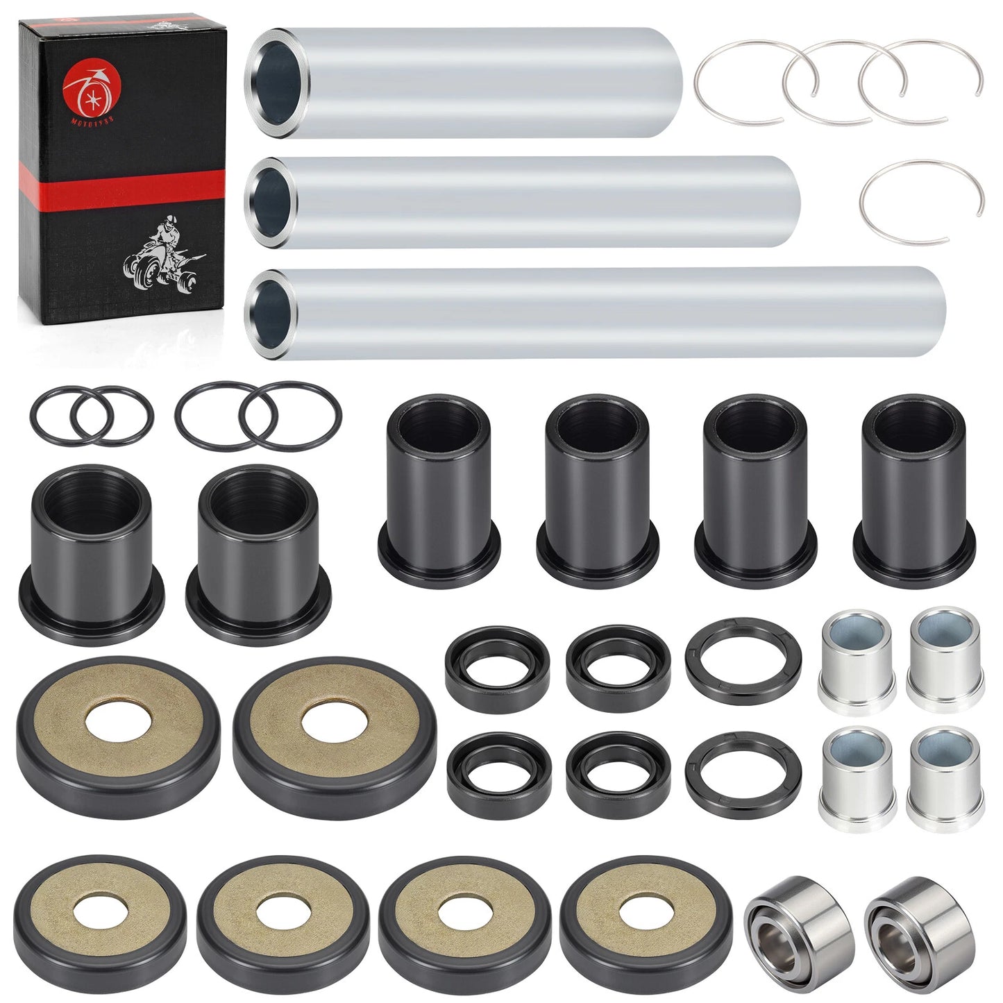 Rear Upper+Lower A-arm Bushing Shaft Kit for Honda Rincon (2003–2009)