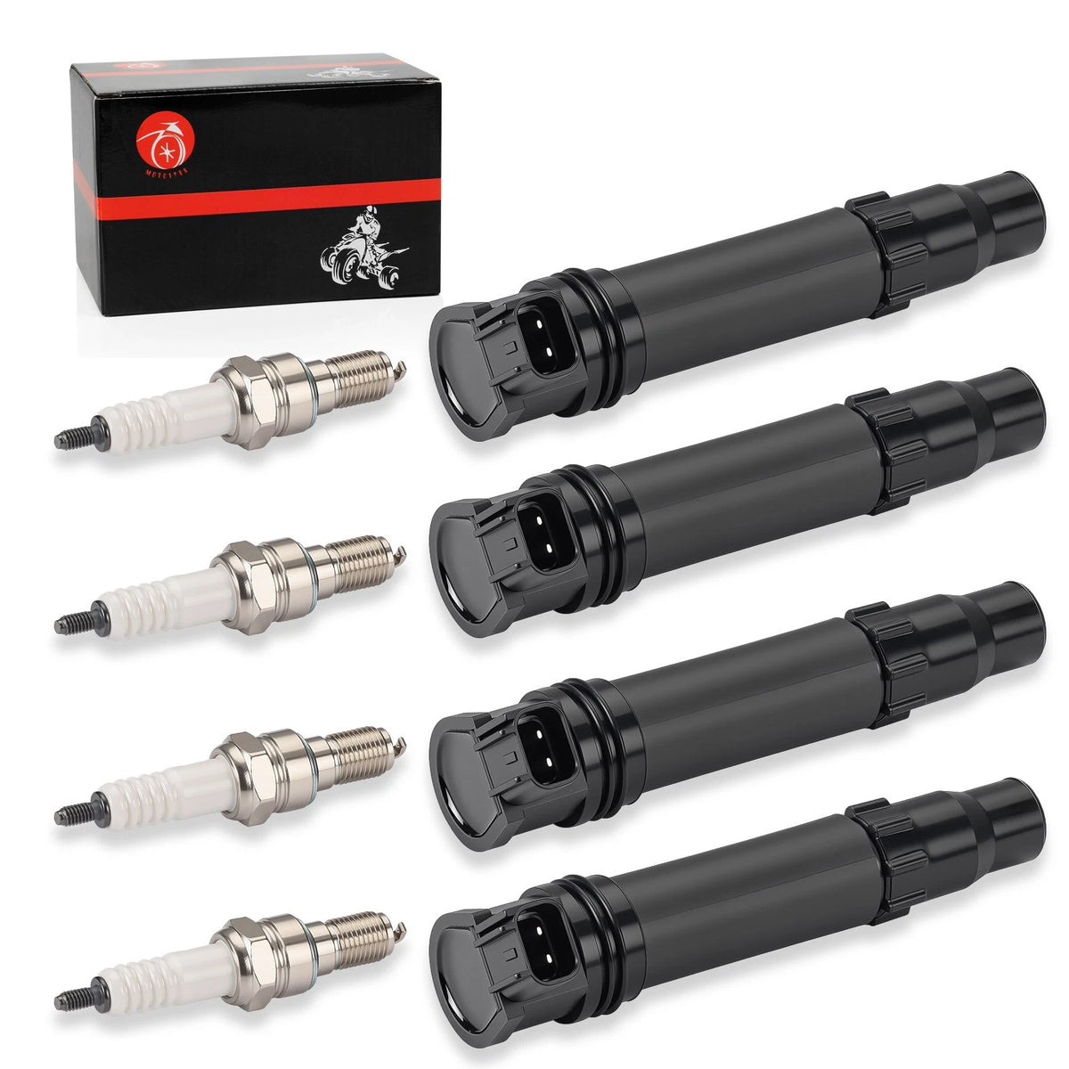 Set of 4 Ignition Coils for Honda CBR600RR 2007-2024 w/ Iridium Spark Plug