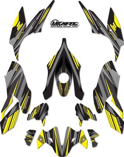 Kawasaki Z400 2017-2023 Strike Yellow Graphics Decals Stickers