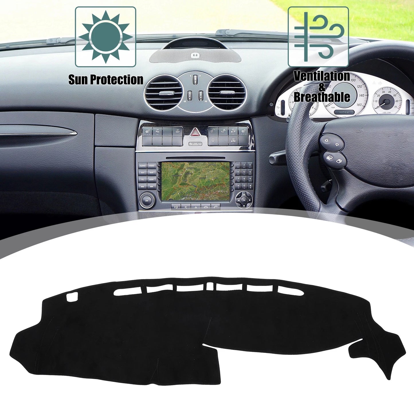 Black Dashboard Cover Mat for Honda N-BO (JF3, JF4)