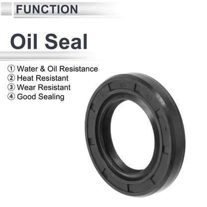 Oil Seal Rotary Shaft Seal TC Seal Ring Nitrile Rubber 28x46x7mm Black 5 Pcs