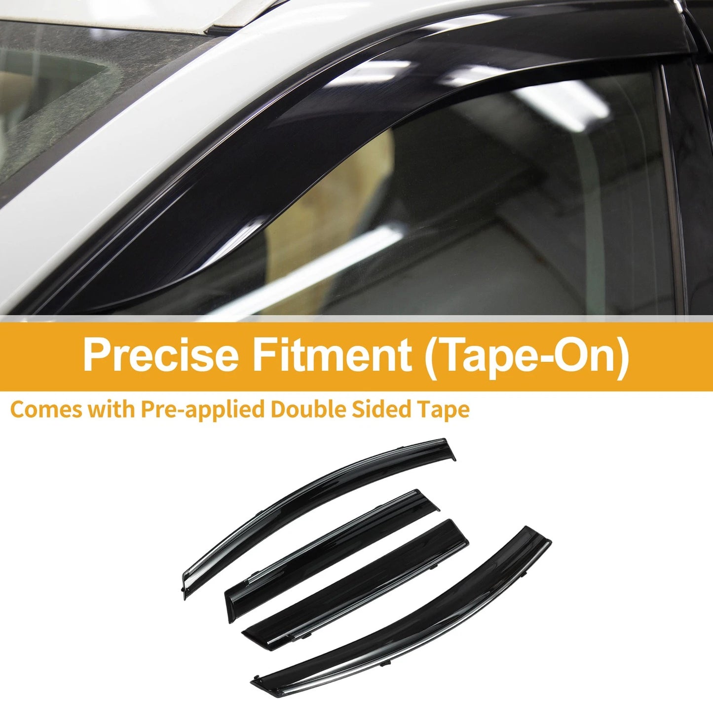 Window Deflectors for Nissan Murano 2009-2014 Side Vent Visor Black 1 Set