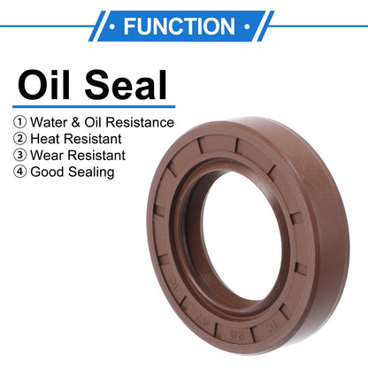 Oil Seal 28x47x10mm Brown 2 x FKM Rubber Seal Ring Rotary Shaft