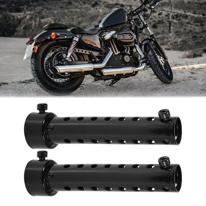 2 x 35mm Motorcycle Exhaust Silencer Exhaust Insert Muffler Pipe Black