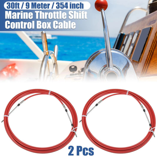 2 x 30ft 354 Inch Marine Type Shift Remote Control Box Cable for Yamaha