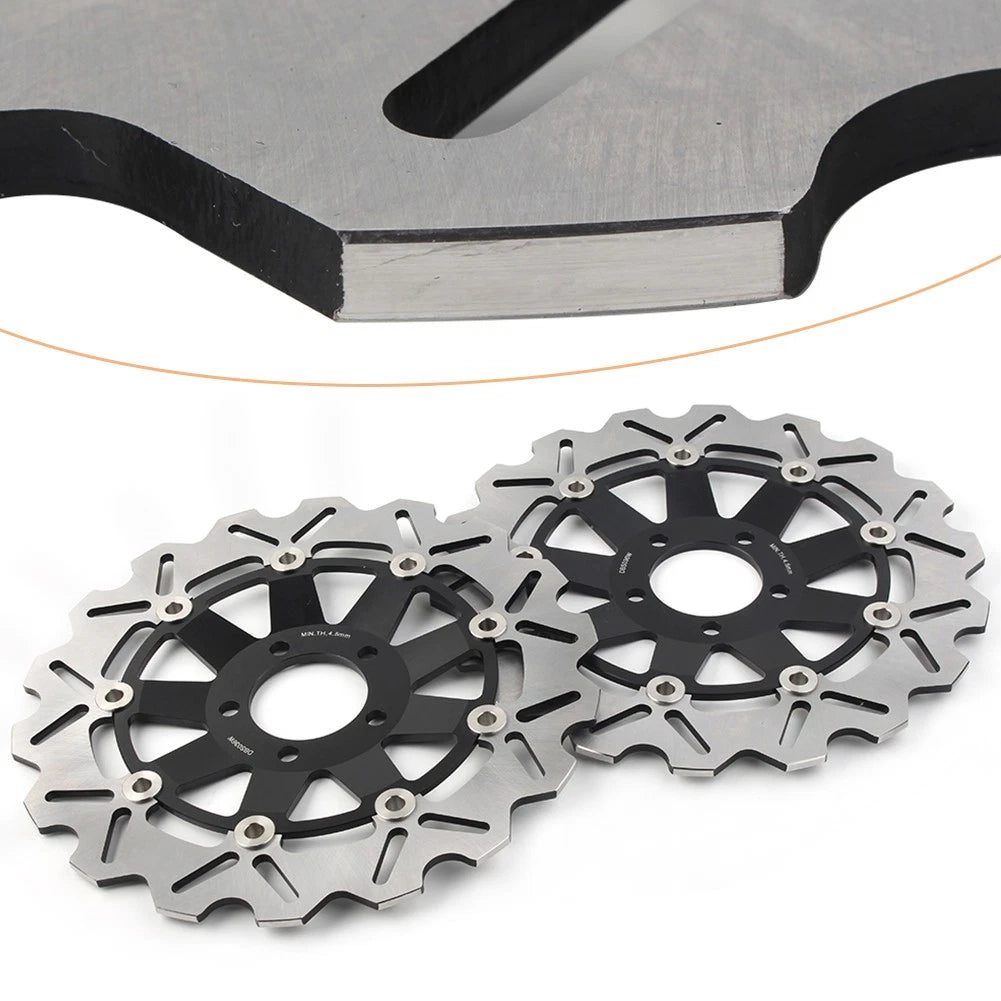 Front Brake Discs Rotors Black for KAWASAKI ZX9R ZX900C ZX12R (1998-2006)