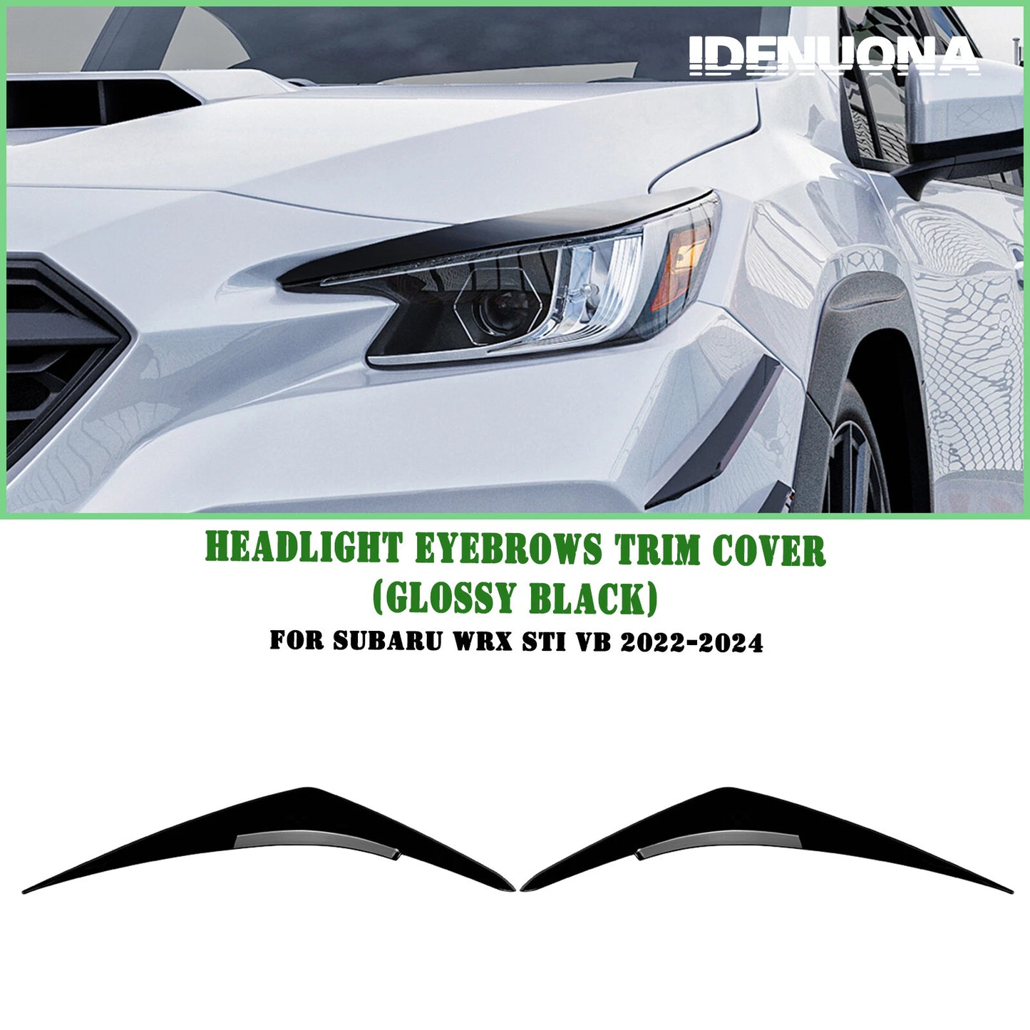Headlight Eyebrow Trim Cover for Subaru WRX STI (2022-2025) Gloss Black