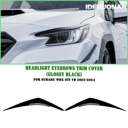 Headlight Eyebrow Trim Cover for Subaru WRX STI (2022-2025) Gloss Black