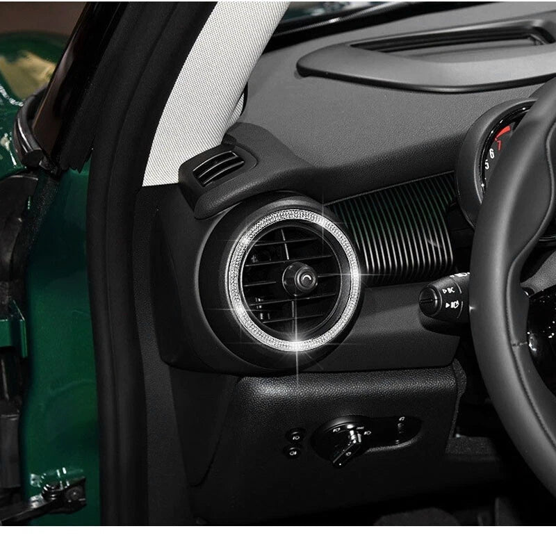Pair Crystal Air condition Outlet Vent Ring Trim fit For Mini Cooper F55 F56 F57