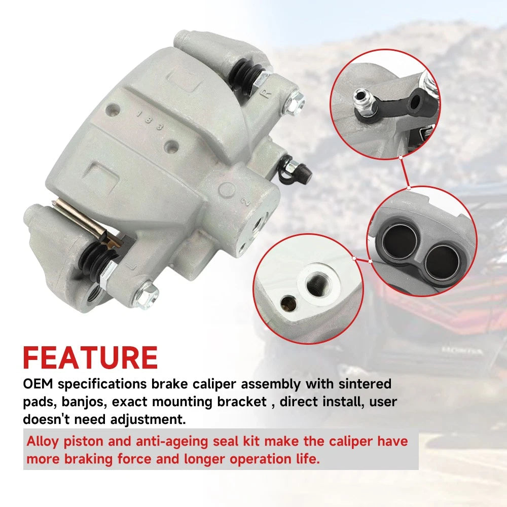 Right Brake Caliper w/pads for Honda Pioneer 1000 SXS1000M3/M5/M6(2016–2023)