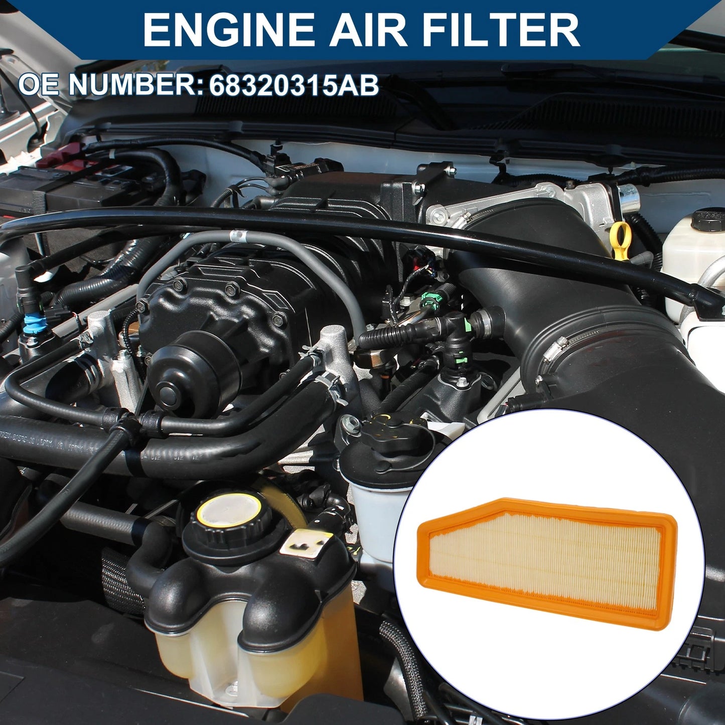 Engine Air Filter for Jeep Cherokee 2.0L (2019-2023) - 1 x Quality Filter