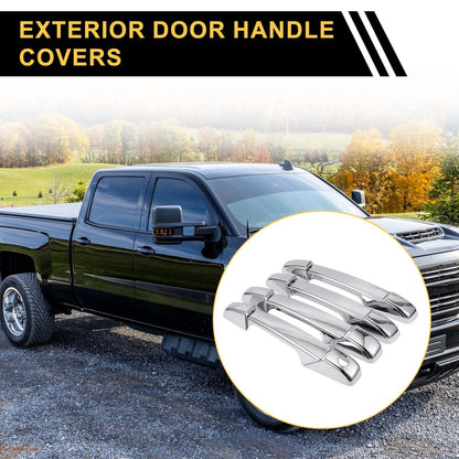 4 x Exterior Door Handle Covers for Chevrolet Avalanche Chrome Silver Tone