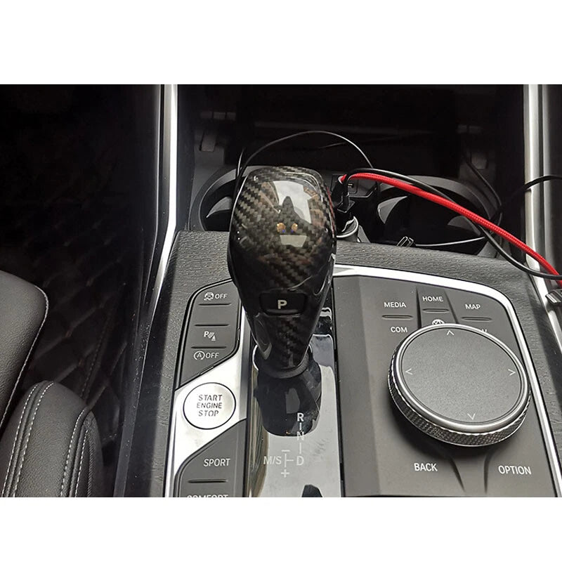 Real Carbon Fiber Gear Shift Head Cover Trim For BMW 3 Series G20 330i 340I M