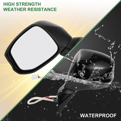 Left Door Mirror for Honda Civic (2012-2015) Manual Folding Gloss Black