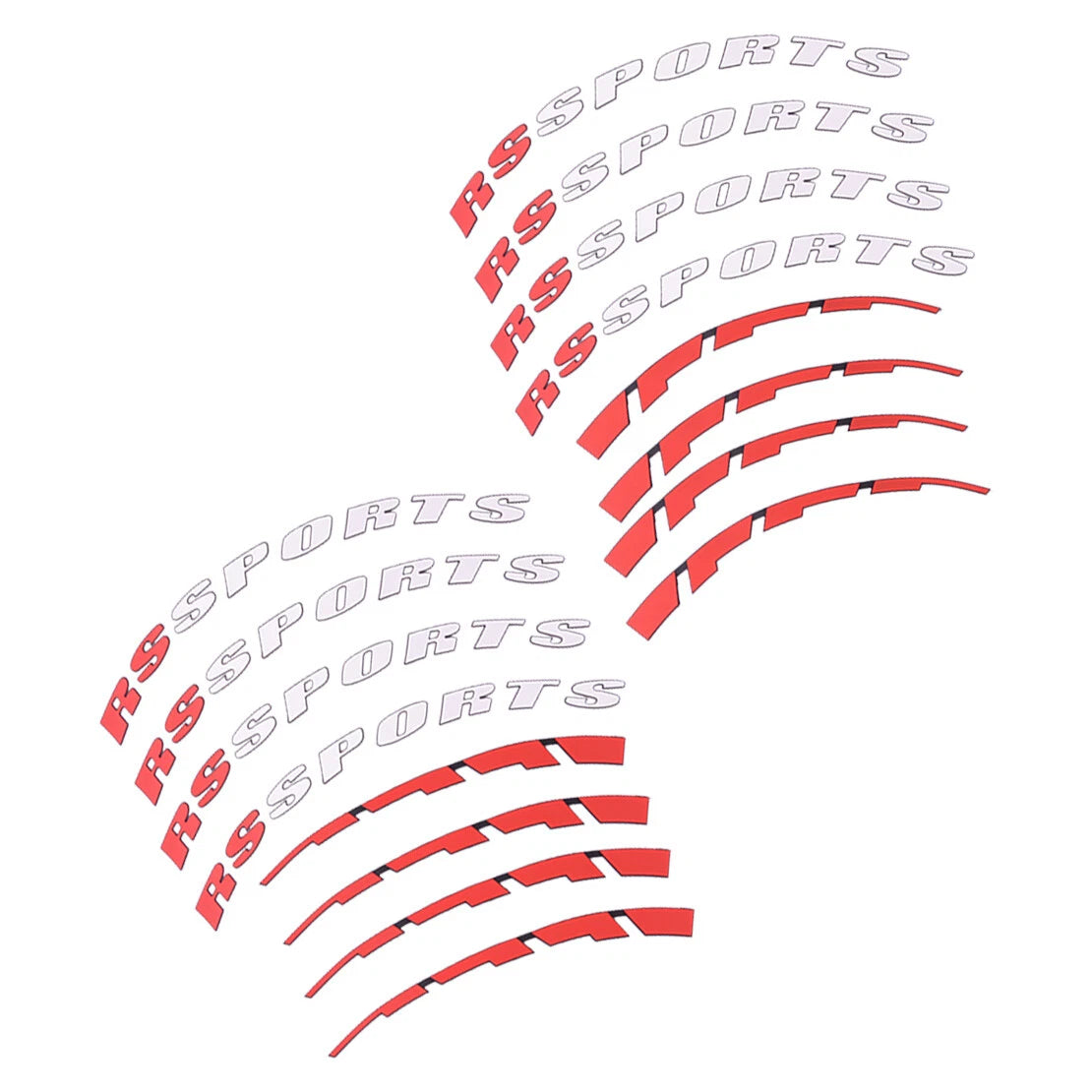 14"-22" Tire Lettering Sticker Decal with Red Stripes for Car Wheel