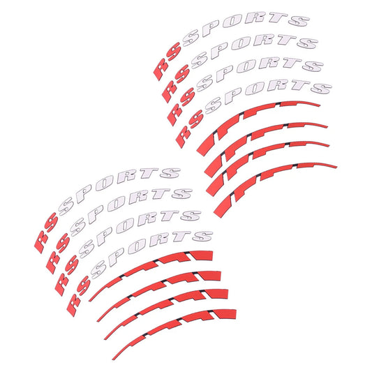 14"-22" Tire Lettering Sticker Decal with Red Stripes for Car Wheel