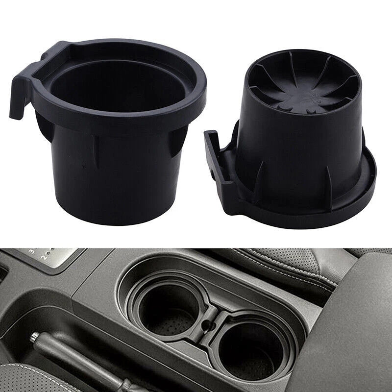 Cup Holder Inserts for 2005-2019 Nissan Frontier Xterra Console - Black