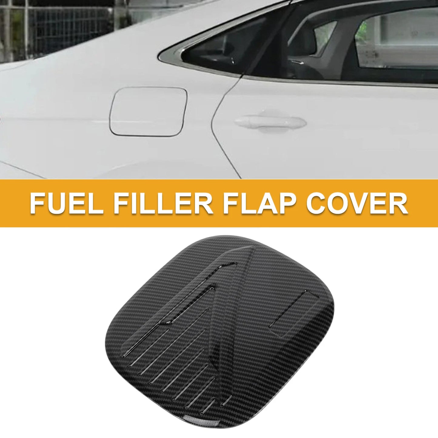 Fuel Tank Door Cap for Chevy Trax Gas Tank Flap Carbon Fiber Black (2023-2025)