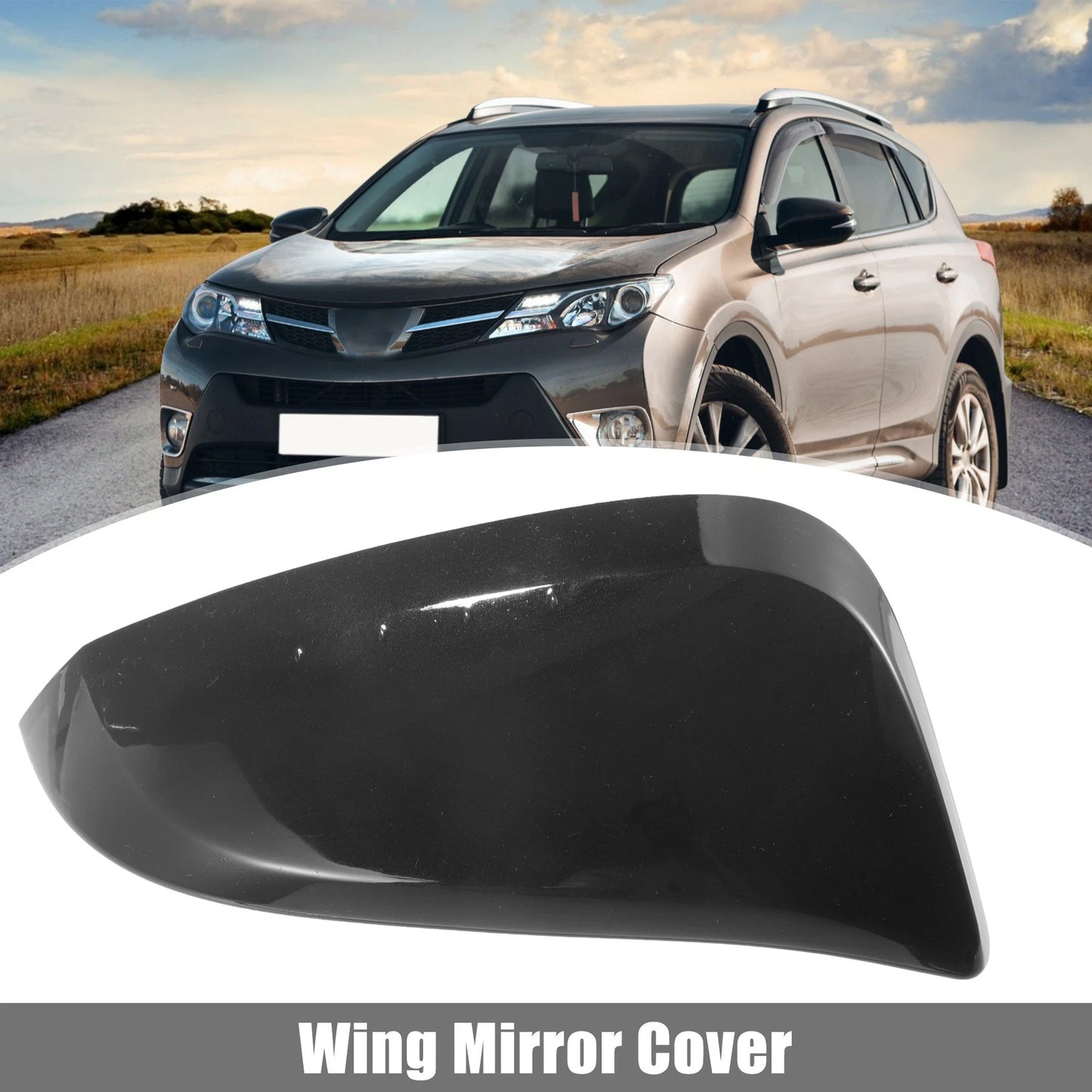 Black Right Side Wing Mirror Cover for Toyota RAV4 4Runner (2013-2015)