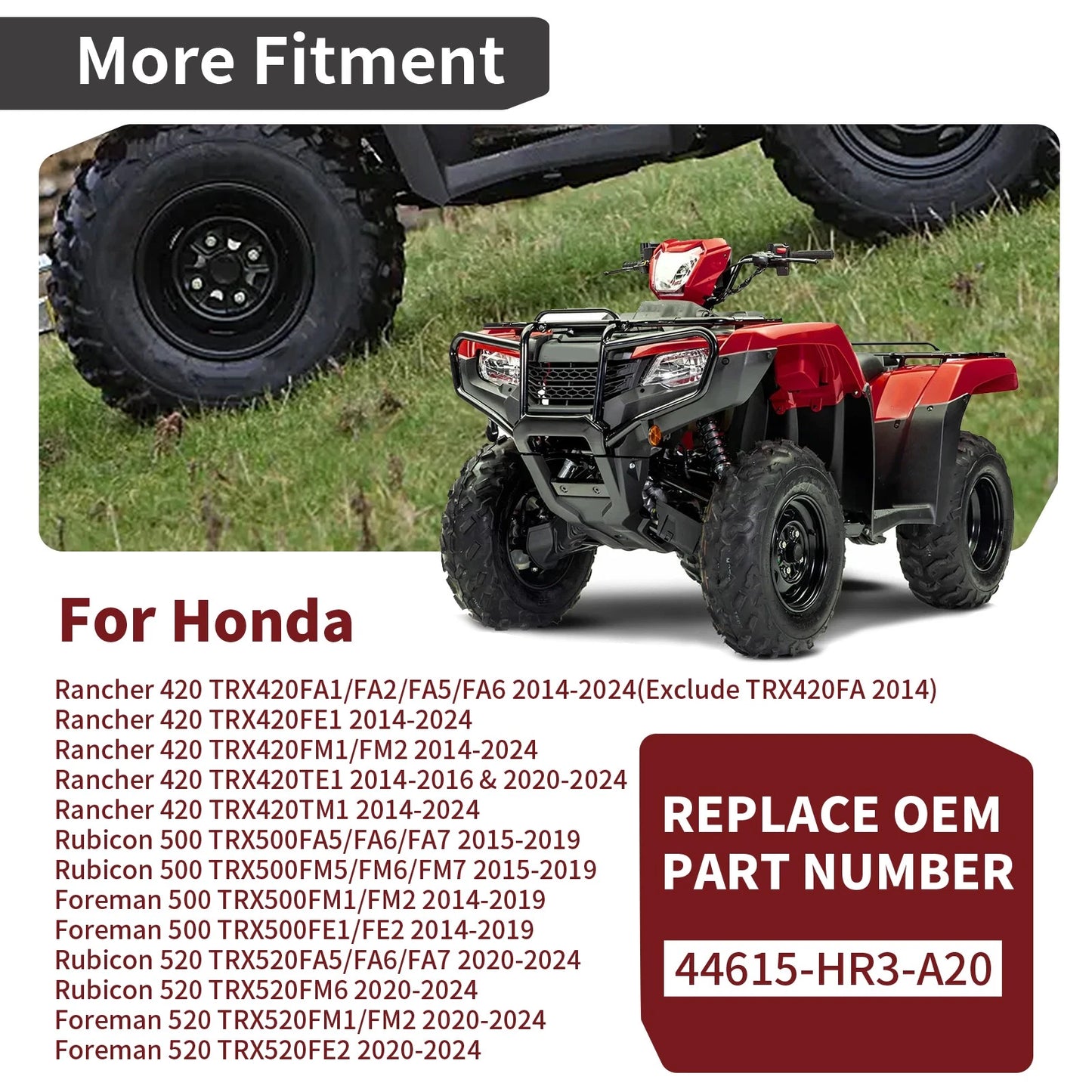 Front Left/Right Wheel Hub for Honda Rancher 420 TRX420FE/TM/FM 2014-2024