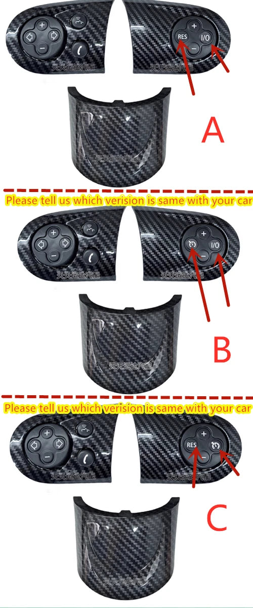 Multifunction Carbon Steering Wheel Switch Button Trim Cap for MINI Cooper