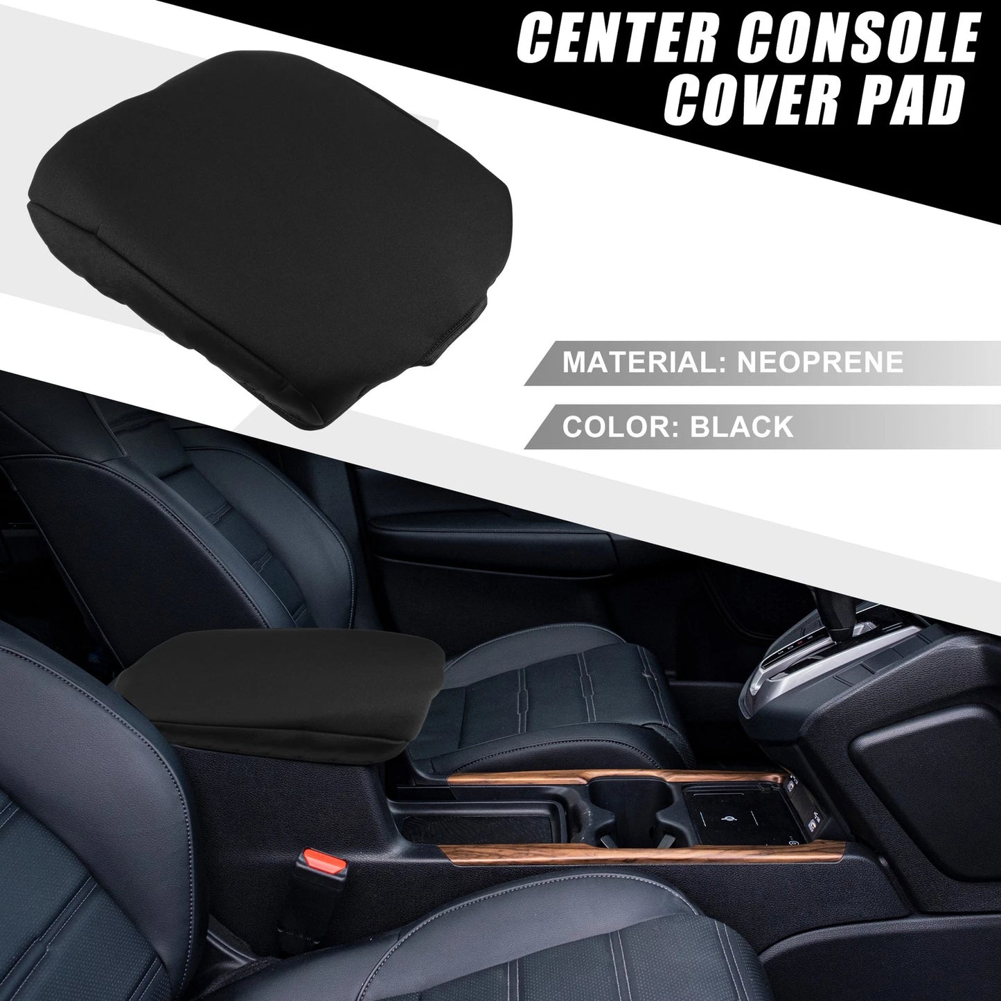 Car Center Console Armrest Cover for Toyota Land Cruiser (2008-2021) Black