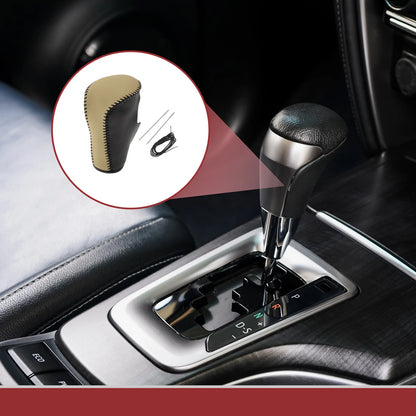 Gear Shift Knob Cover for Honda Accord 2008-2012 Black Beige Leather