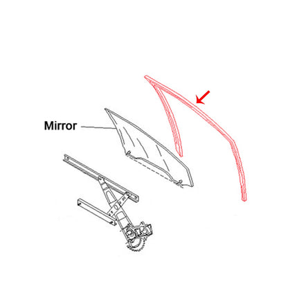 Rear Window Glass Run Channel Seal for Honda Accord Acura TSx2002-2008