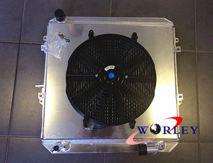 Row Aluminum Alloy Radiator + Shroud + Fan for Toyota Hilux LN106 LN111 (88-97)