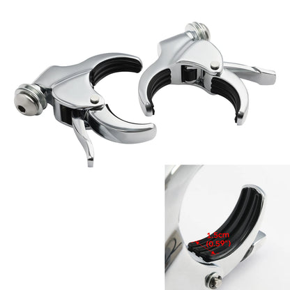 49mm Windshield Clamps for Harley Fat Bob 2018-2025 Chrome