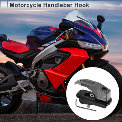Rectangular with Hole Aluminum Alloy Motorcycle Hanging Hook 1 Set Titanium Tone