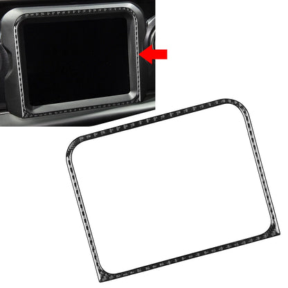 Carbon Fiber GPS Navigation Panel Cover Trim for Jeep Wrangler JL Gladiator JT (2018-2023)