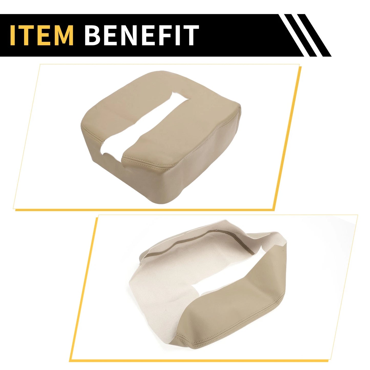 Center Console Cover for Chevrolet Silverado Microfiber Leather Beige