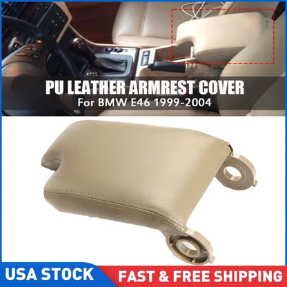Beige PU Leather Armrest Console Lid Cover for BMW E46 3 Series (1999-2004)