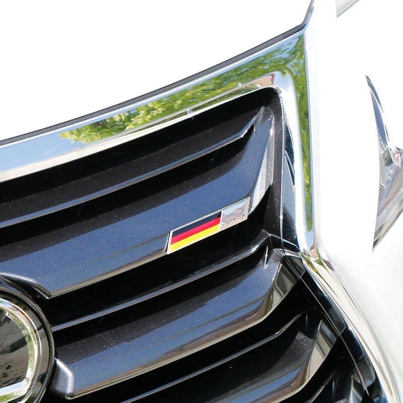 Car Sticker 2 x Aluminum Alloy Germany Flag for Car Auto Front Grille