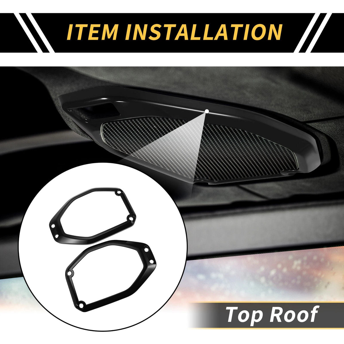 Top Roof Speaker Audio Frame Cover Trim for Jeep Gladiator JT (2020-2024)
