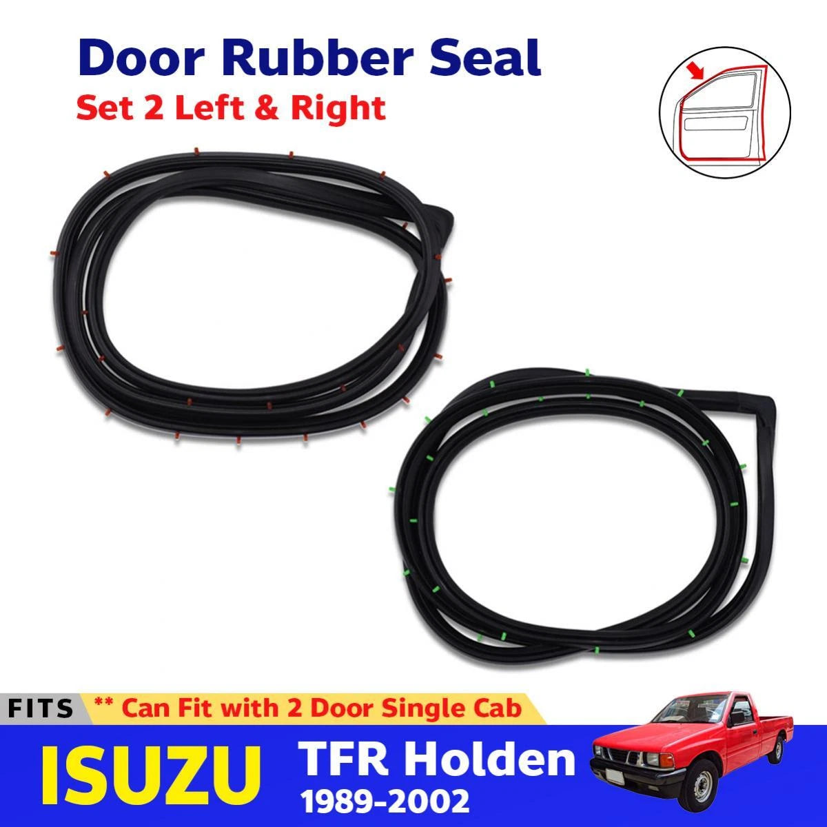 Front Door Rubber Seal Weatherstrip LH+RH Fits Isuzu TFR Rodeo Ute Truck 1989-02